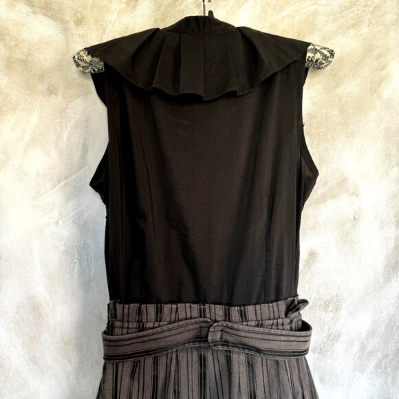 La Chocole Sleeveless Black and Grey Ruffle Dress - XS - Picture 6 of 7